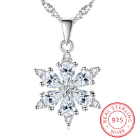 Sparkling Snowflake Pendant Necklace for Women – Brilliant Crystal Ice-Star 462