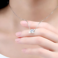 925 Sterling Silver Pendant Necklace for Women, Elegant AAA Zircon Charm 277