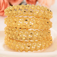 Dubai Gold Plated Cuff Bracelet for Women Ethiopian Arab Wedding Bangle 286