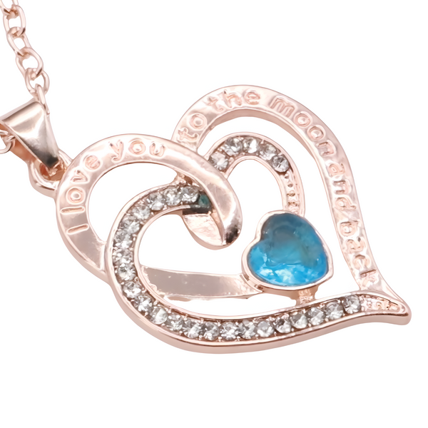 18K Gold Plated Heart Shaped Pendant Necklace for Women Zinc Alloy Romantic B313