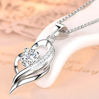 Sterling Silver Heart Necklace for Women – Real 925 Pendant with AAA Cubic 287