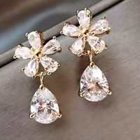 Vintage Halo Pearl Drop Earrings – Statement Bridal Dangle Earrings Pavé 1394