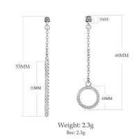 925 Sterling Silver Asymmetrical Drop Earrings - Long Chain Dangle Earrings 350