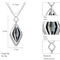 Water Drop Pendant Necklace for Women – Zinc Alloy Statement Sweater Chain 1214
