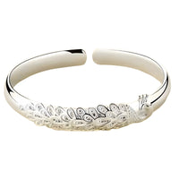 Unified Jewellery Polished 925 Sterling Silver Rhodium Plated Round Bracelet 400