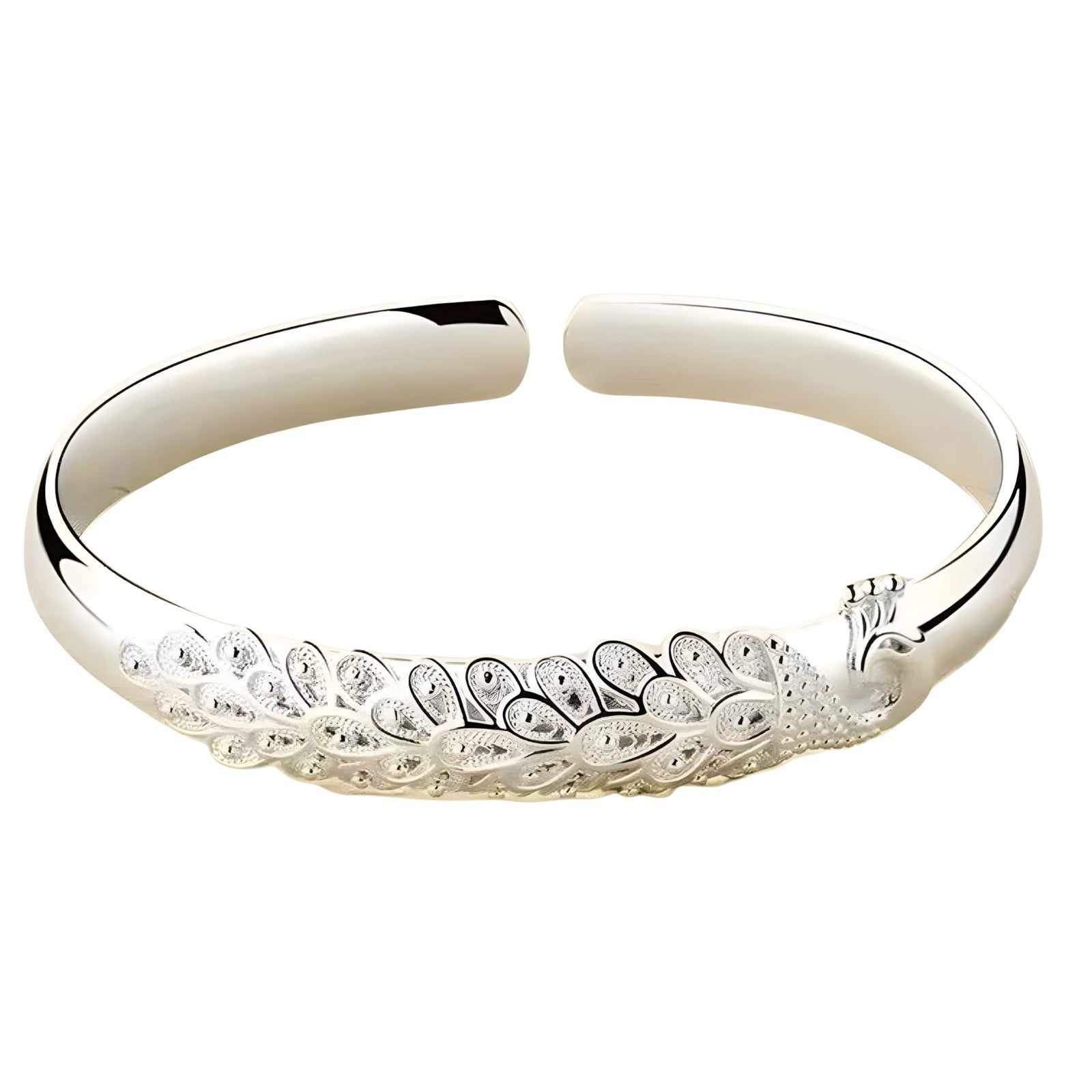 Unified Jewellery Polished 925 Sterling Silver Rhodium Plated Round Bracelet 400