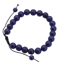 Tiger's Eye and Lava Stone Bracelet, Adjustable Macrame Woven Bangle B120