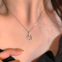 Heart Pendant Necklace Women, Popular Hollow Chain Charm, Stylish Fashion b168