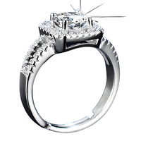Elegant Cushion Cut Halo Engagement Ring for Women Sparkling Crystal 496