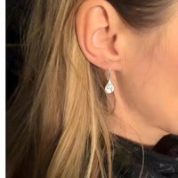 Vintage Silver-Tone Zinc Alloy Teardrop Dangle Earring Lightweight Artistic 1224