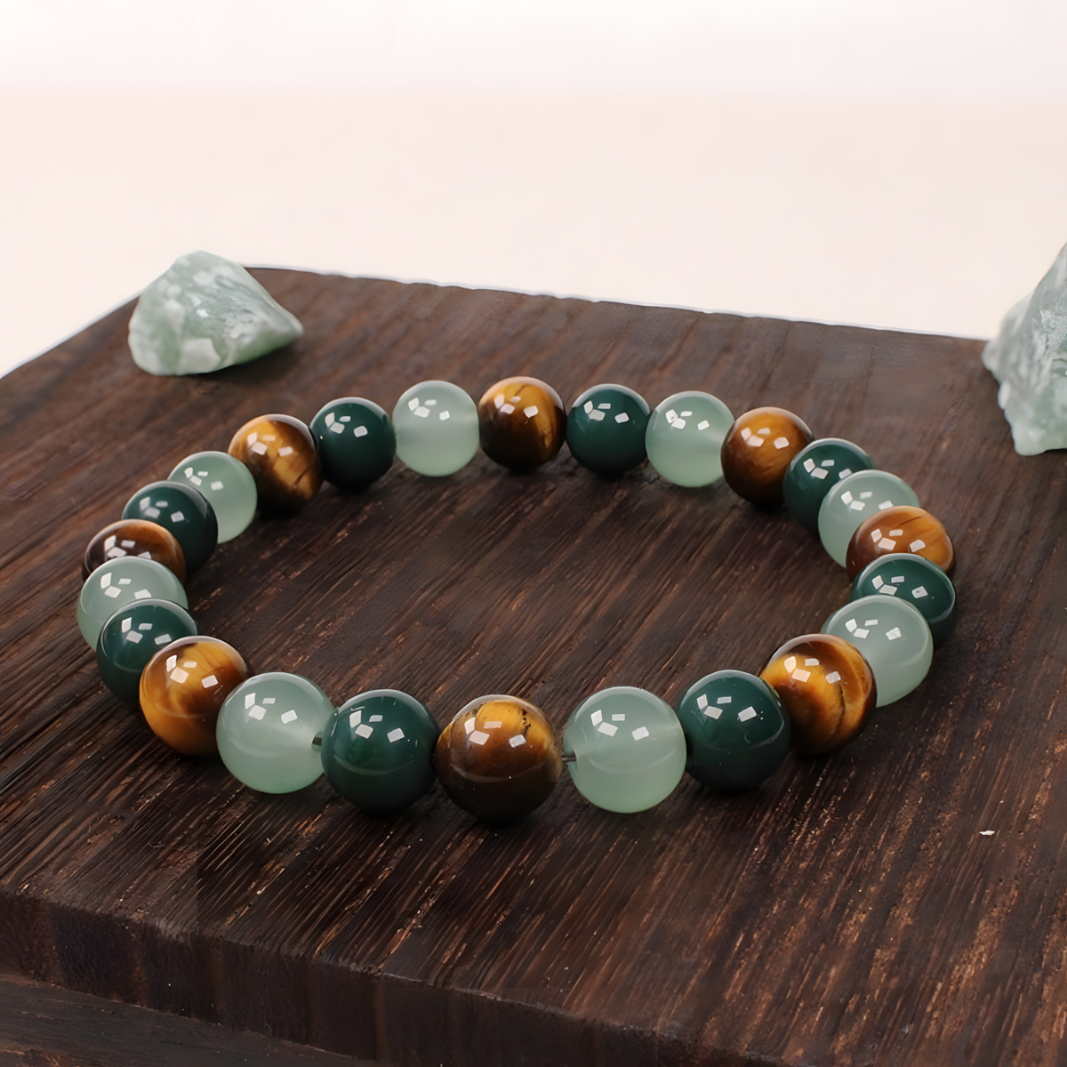RICH Abundance Bracelet For Women Natural Tiger Eye Malachite Stone Beaded 1400
