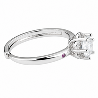 Luxury Round Brilliant Cut Zirconia Floral Cluster Ring Adjustable Silver 1651