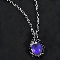 Bohemian Retro Style Moonstone Necklace for Women | Silver-Toned Leaf Vine B179