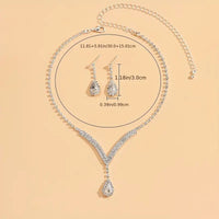 Stylish Luxury Water Drop Rhinestones Pendant Necklace & Earrings Jewelry 102 UK
