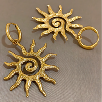 Unified Jewellery Gold Tone Sun Spiral Necklace And Earrings Set For Women 1714