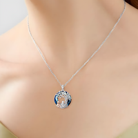 Silver Celtic Tree of Life Necklace with Dazzling Crystal Family & Harmony B78