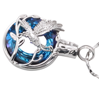 Blue Eagle Pendant Necklace Snake Chain Unisex Religious Pendant Necklace B198