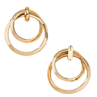 Oversized Double Ring Hoop Earrings Gold Plated Statement Drop Earrings 1396