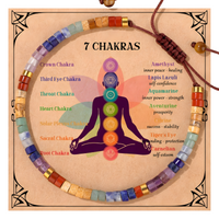 7 Chakra Beaded Adjustable Bracelet for Women Colourful Statement Wristwear 1732