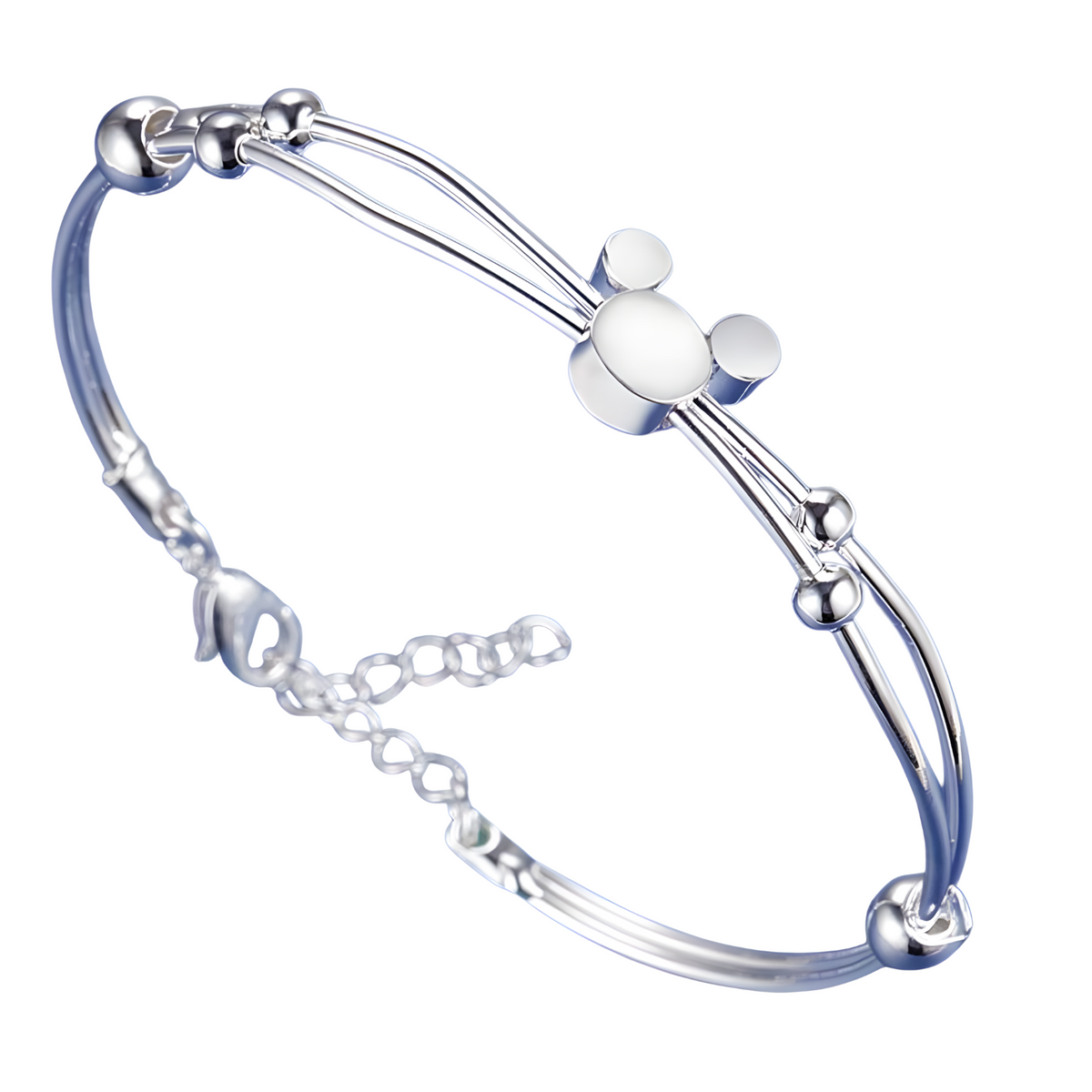 Adjustable Mouse Silhouette Bracelet for Women - Multi Strand Bangle 1815