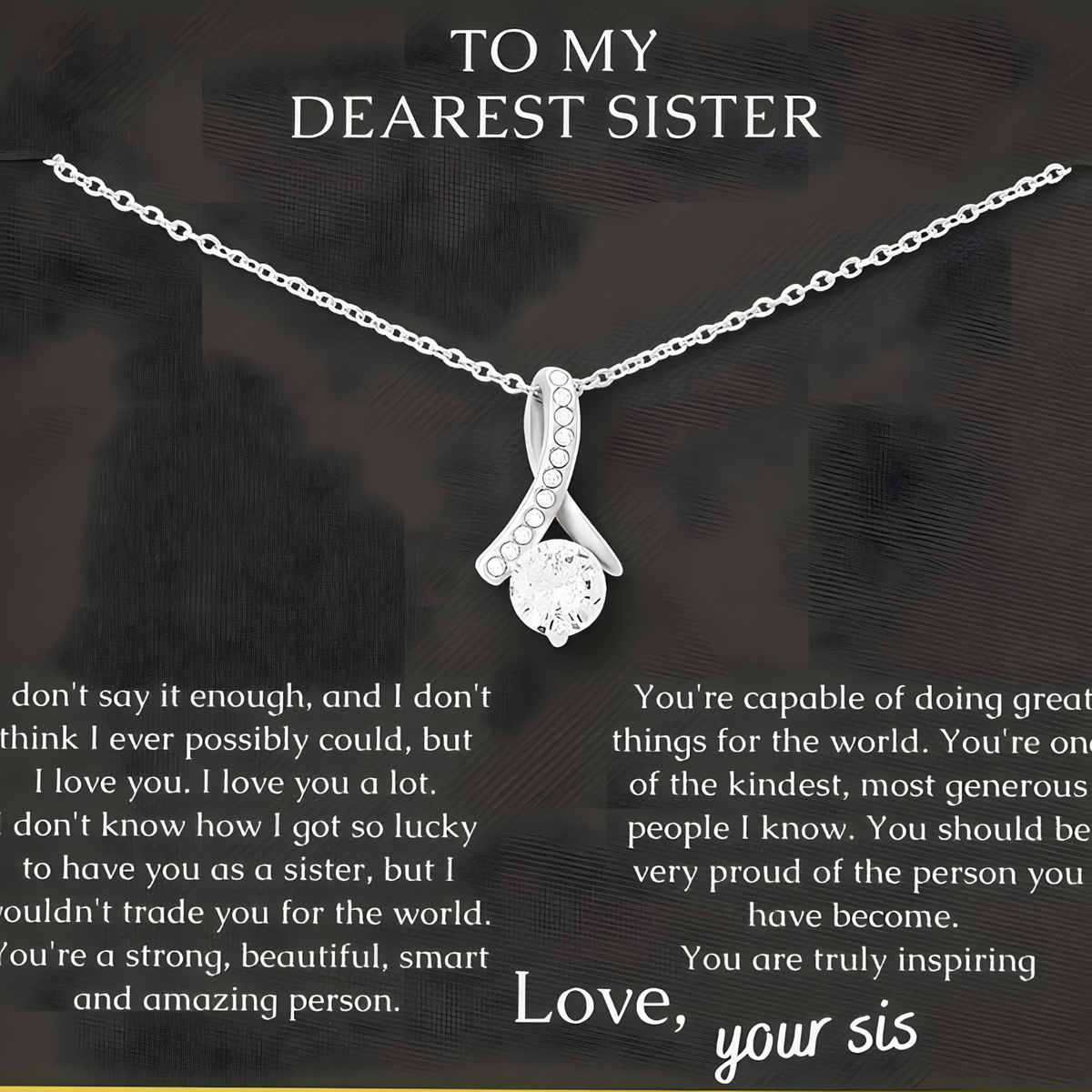 'My Bestie' Heart Necklace, Sterling Silver & Cubic Zircon B190 With Card NO BOX