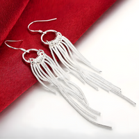 Retro Tassel Earrings, Long Fringe Drop Earrings with Fish Hook Closure 1420