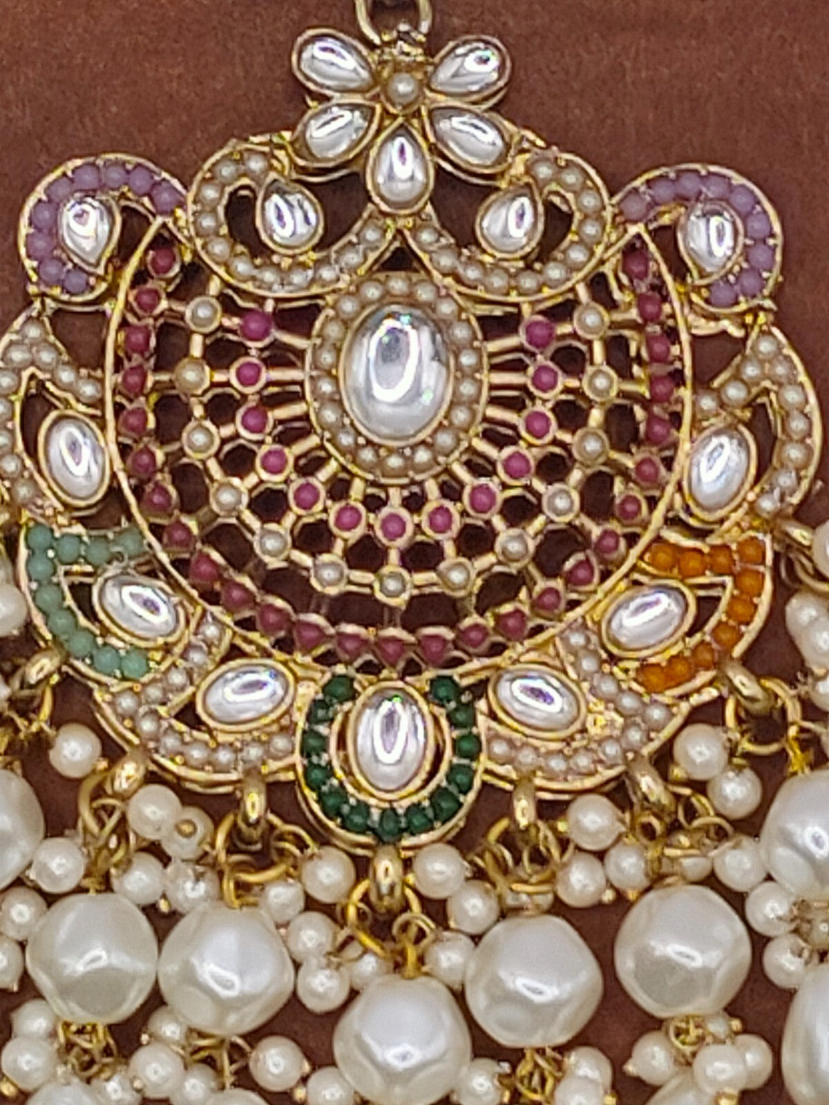 Elegant Bollywood Inspired Gold Kundan Earrings - Traditional Indian Jewelry 216