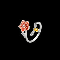 Unified Jewellery Rotatable Rose Flower Ring (Adjustable) Silver Tone Floral 388