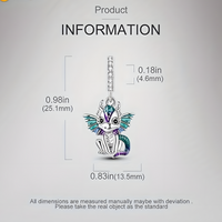 Cute Fire Dragon Charms Bead 925 Sterling Silver Colorful Dangle Fit 524