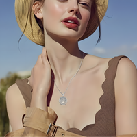 Women’s Tree of Life Pendant Necklace –Zinc Alloy Metal Round Cutout Design 1102