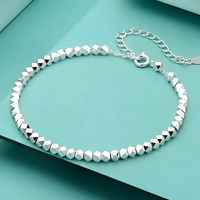 Geometric Faceted Bead Bracelet For Women Adjustable Lobster Clasp Round 1766