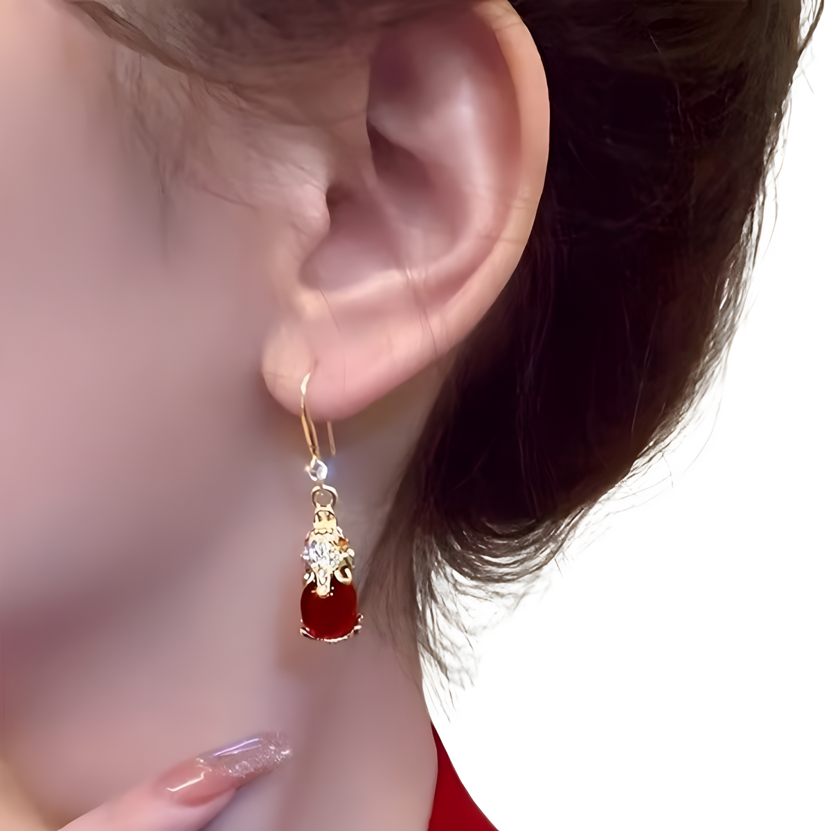 Gold Dangle Earrings Elegant Animal Dangle Earrings Ear Clip Charm for Women 578