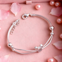 Adjustable Mouse Silhouette Bracelet for Women - Multi Strand Bangle 1815