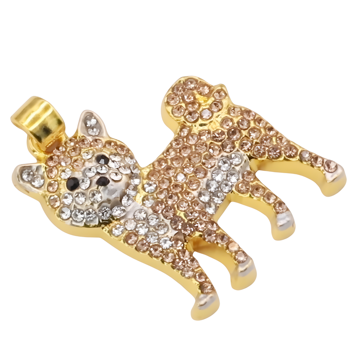Shiba Inu Dog Pendant Necklace For Women Gold And Silver Tone Look Crystal B233