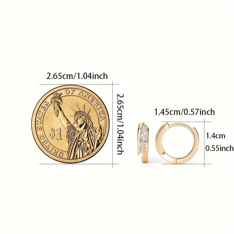 Hoop Earrings Plated Jewelry Embellished Zircon Elegant Simple Style 89 UK