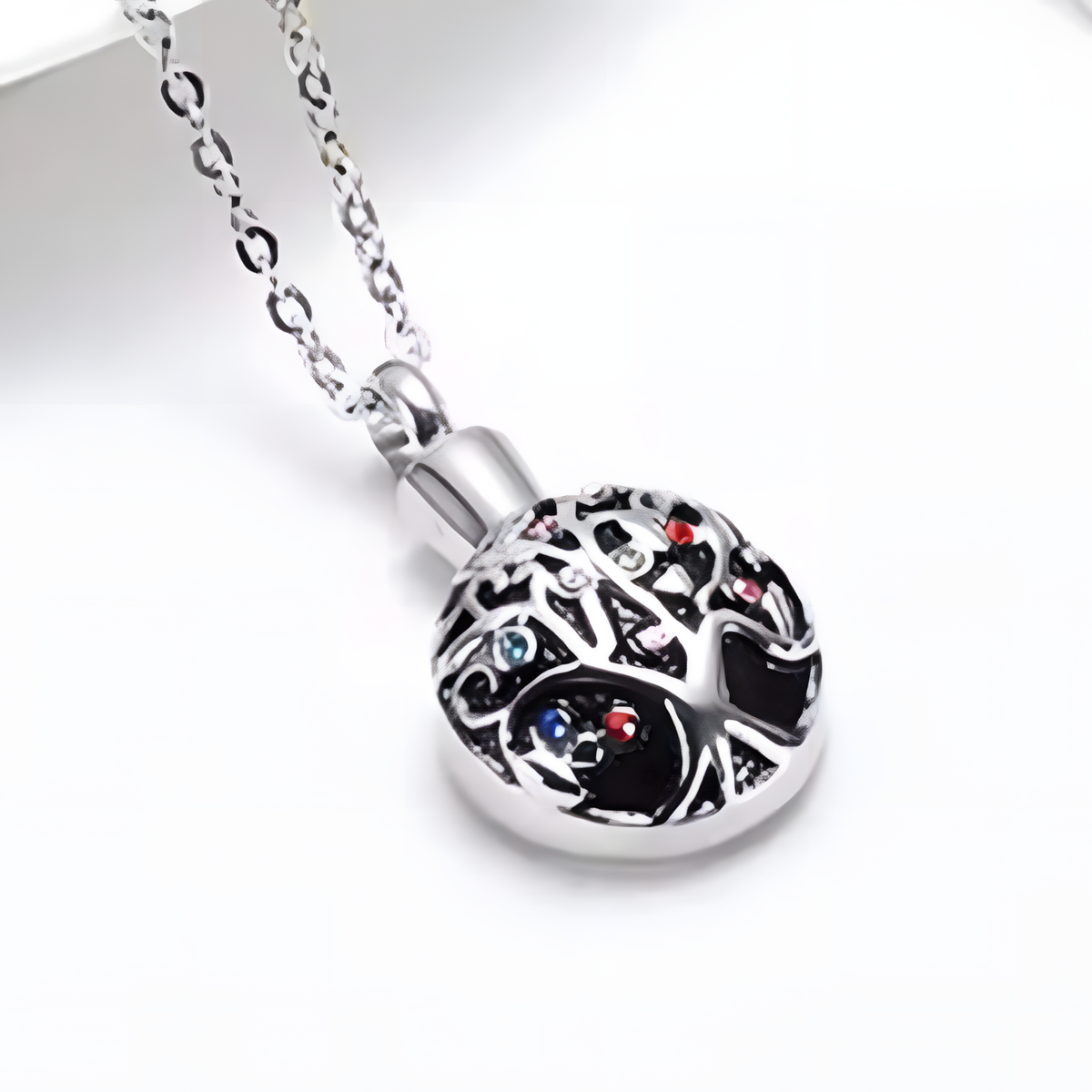 Tree Of Life Memorial Keepsake Necklace - Ash/Cremation Pendant Urn Locket 1486