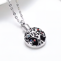 Tree Of Life Memorial Keepsake Necklace - Ash/Cremation Pendant Urn Locket 1486