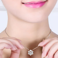 925 Sterling Silver Star Pendant Necklace with AAA Zircon – Adjustable Chain 261