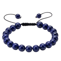 Tiger's Eye and Lava Stone Bracelet, Adjustable Macrame Woven Bangle B120