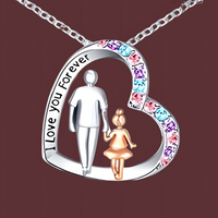 Father Daughter Heart Necklace for Women – Zinc Alloy Pendant Multi-Colour 1246