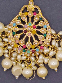Elegant Bollywood Inspired Gold Kundan Earrings - Traditional Indian Jewelry 240