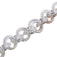 Silver Rolo Chain Bracelet for Women – Fashion Chunky Textured Circle Link 667
