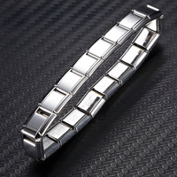 9mm Stainless Steel Bracelet 180mm Length Weight Silver Tone Link Bracelet 1398