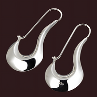 Smooth Wave Drop Earrings for Women – Copper Alloy with 925 Silver Plating 1234