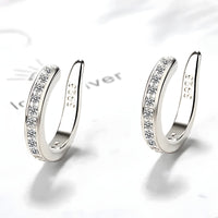 925 Sterling Silver CZ Ear Cuff, No Piercing Crystal Ear Climber, Zirconia 330