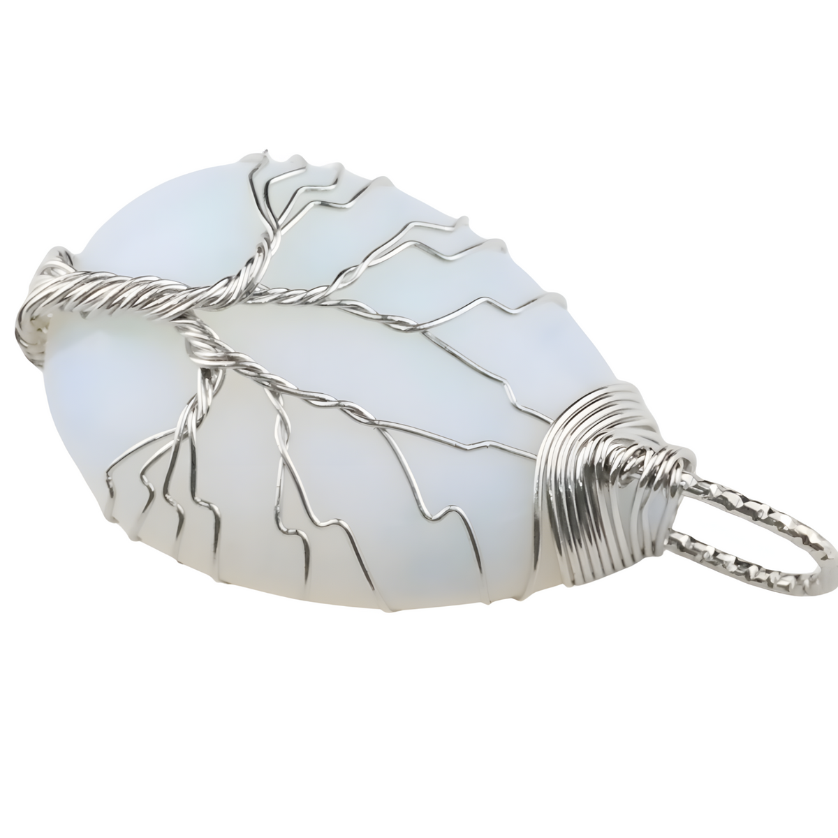 Tree of Life Opalite Crystal Pendant Necklace Spiritual Energy Healing Wire 1333
