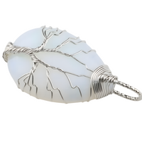 Tree of Life Opalite Crystal Pendant Necklace Spiritual Energy Healing Wire 1333