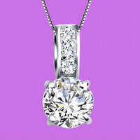 925 Silver-Plated Crystal Jewellery Set Women Sparkling Pendant Necklace 848