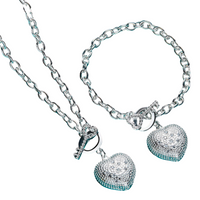 925 Sterling Silver Heart Pendant Necklace Women– Sparkling AAA Zircon Chain 690