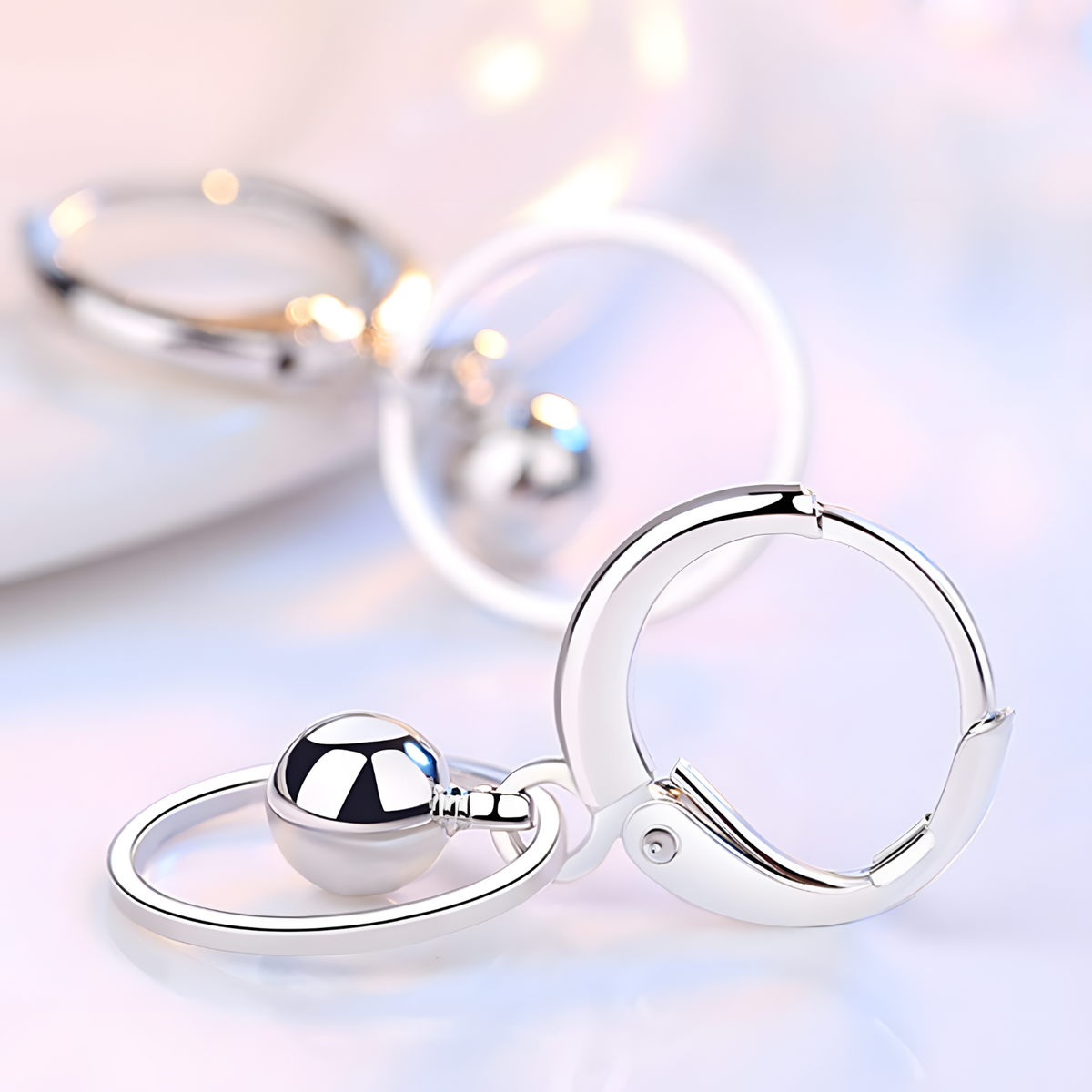 925 Silver-Plated Circle Drop Earrings for Women – Geometric Hoop Dangle 1035